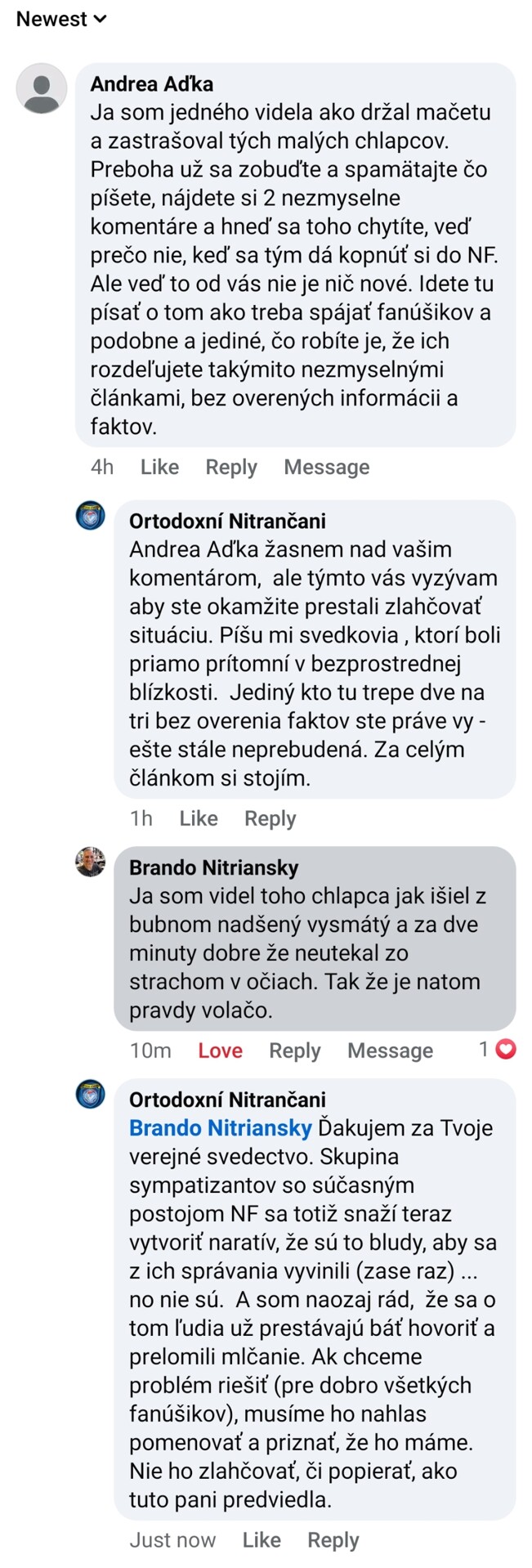 Svedectvo o zastrašovaní a bagatelizovaní problému