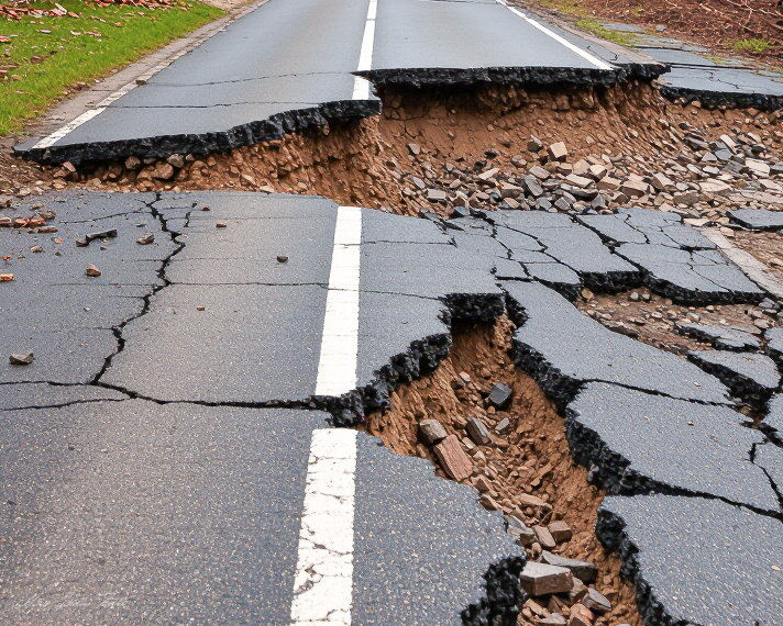 Zemetrasenie na ceste 