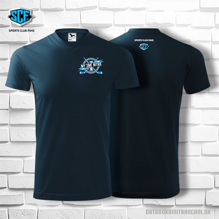 Tričko V-neck 111 MY SME NITRA Logo
